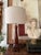 vintage wood table lamp by Lurie Original features a beautifully sculptural silhouette with strong Asian-inspired lines...