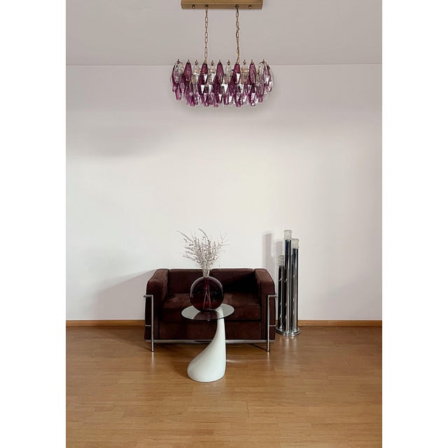 Amethyst and Clear Glasses Murano Poliedri Chandelier by Carlo Scarpa, 1990s For Sale - Image 12 of 18