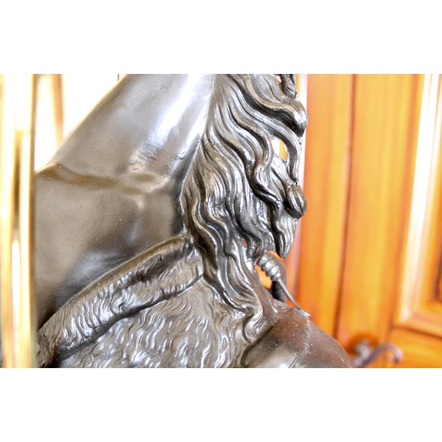 Wood Marly Horse (Cheval De Marly) Sculptural Cast Metal Lamp For Sale - Image 7 of 13
