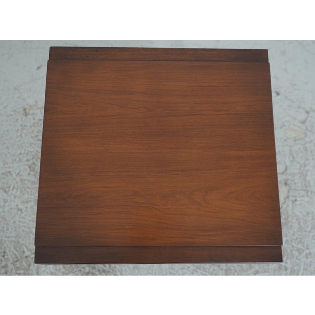 Wood 1950s Pair John Stuart Mid Century Modern Walnut Nightstands For Sale - Image 7 of 18