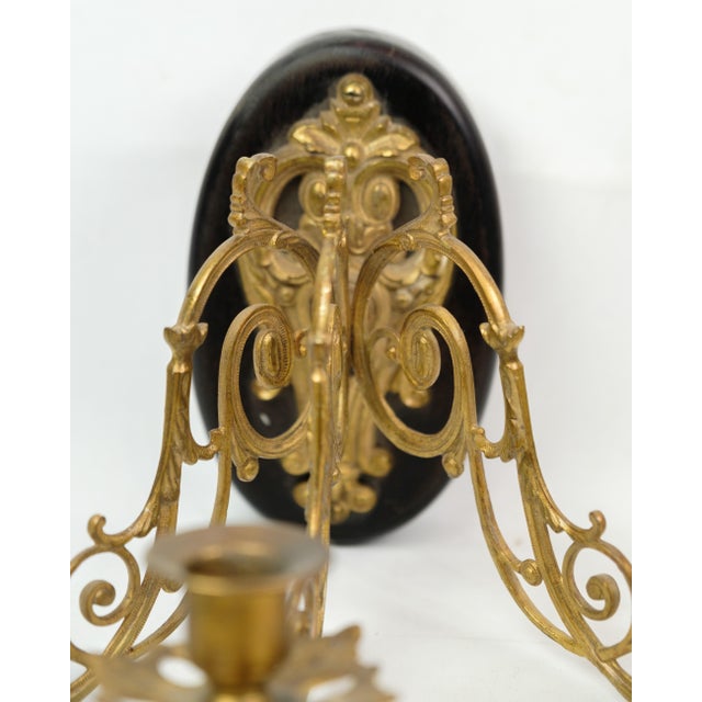 French Wall Candleholders in Bronze, 1930s, Set of 2 For Sale - Image 4 of 10