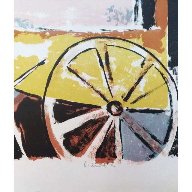 Woman with Cat is an original lithograph realized by Mariano Villalta Lapayes. Hand signed in pencil on lower right...