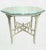 1970s Vintage Off White Fretwork Faux Bamboo Octagonal Oversized Glass Top Side Tables- A Pair For Sale - Image 5 of 11