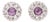 0.35ctw Pink Sapphire & Diamond Stud Earrings, 14k White Gold, Dainty Earrings, Pair For Sale
