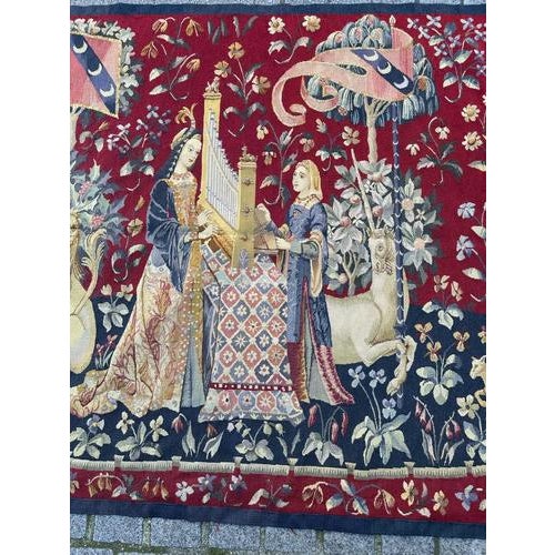 Antique French Handwoven Aubusson Tapestry, 1940s For Sale - Image 3 of 18