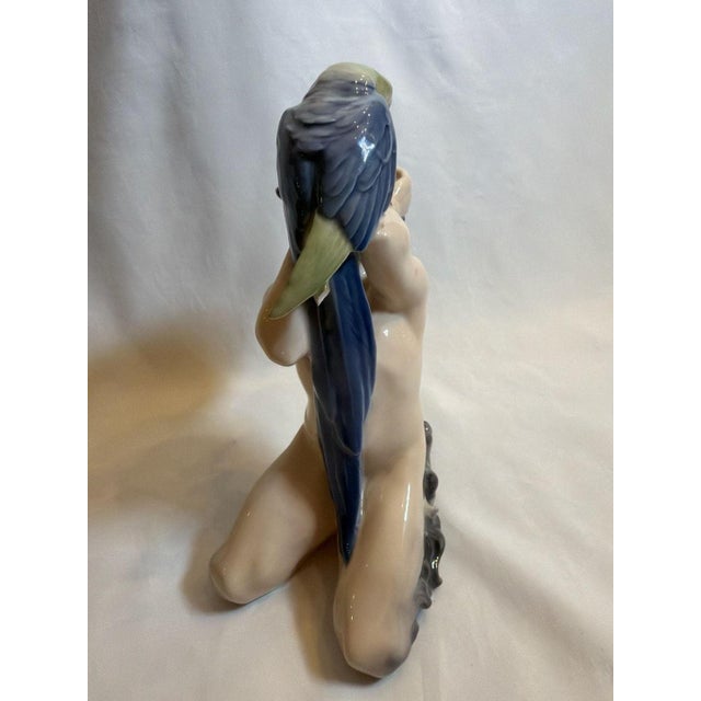 Royal Copenhagen Vintage Royal Copenhagen Faun with Parrot Figurine #752 by Christian Thomsen For Sale - Image 4 of 9