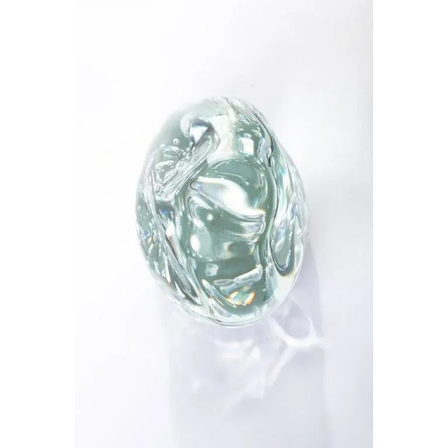 1970s Amorphic Glass Sculpture With Bubble Inclusions For Sale - Image 4 of 6