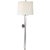 Thomas O'Brien for Visual Comfort Signature Edie Baluster Sconce in Polished Nickel with Linen Shade For Sale
