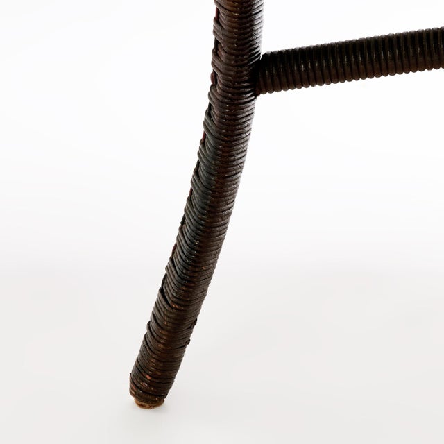 Oxblood Red Antique Wicker Oval Table by Lloyd Loom For Sale - Image 8 of 11