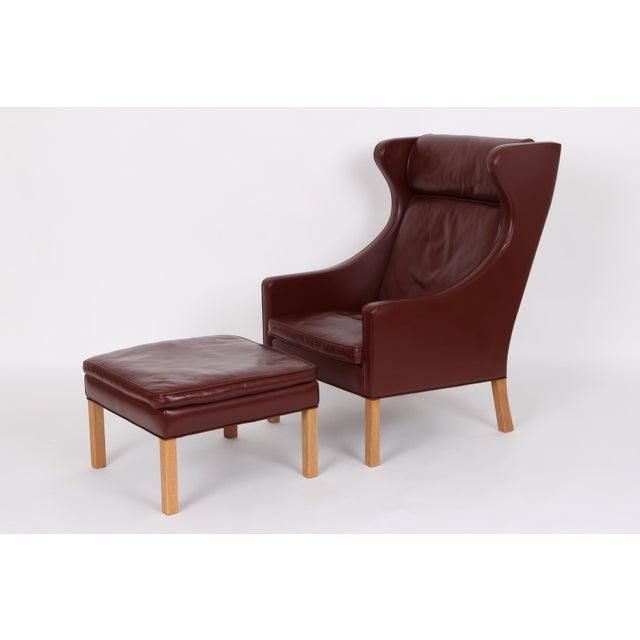 Wood Models 2292, 2207, 2204 and 2202 Living Room Set in Leather by Børge Mogensen for Fredecia Furniture, Denmark, 2006, Set of 4 For Sale - Image 7 of 18
