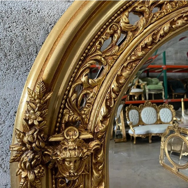 1940s Vintage French Mirror Baroque Mirror For Sale - Image 5 of 11