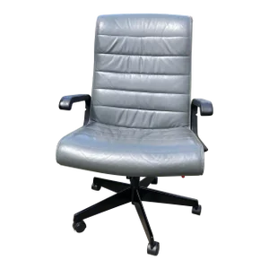 Vintage Richard Sapper Knoll Management Grey Leather Office Chairs