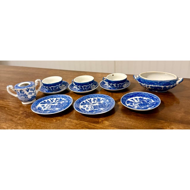 Blue Willow Childs Tea Set Dishes - 11pcs For Sale - Image 6 of 12