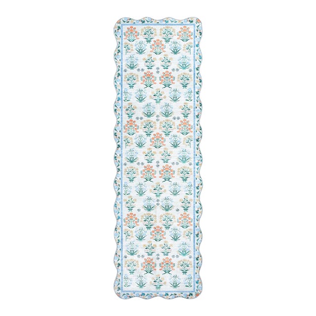 Lavable Machine Woven Rug Blue 3x8 For Sale