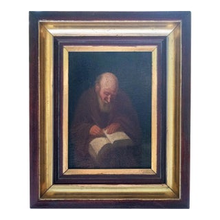 Egbert Van Heemskerck the Elder (1610-1680) - Elderly Scholar Reading, Oil on Canvas For Sale