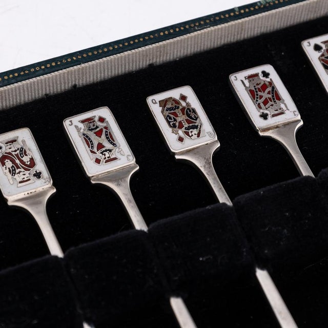 Silver 20th Century Silver Cased Cocktail Picks from Garrard, 1986, Set of 12 For Sale - Image 8 of 18
