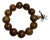 Chinese Brown Stain Cypress Stripe Beads Hand Rosary Praying Bracelet For Sale