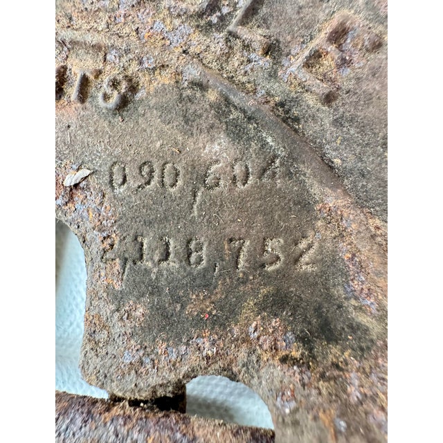 Antique Griswold No. 6 Cast Iron Stove Pipe Damper Reversible Spindle For Sale - Image 6 of 9