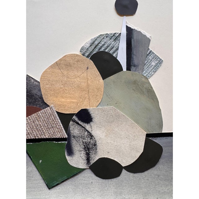 Green "Vessel 3" Original Mixed-Media Framed Collage on Paper by Zac Woodiel For Sale - Image 8 of 11