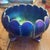 1910s Electric Blue Northwood Carnival Glass Rose Bowl in Leaf and Beads Pattern For Sale In Reno/Lake Tahoe - Image 6 of 6
