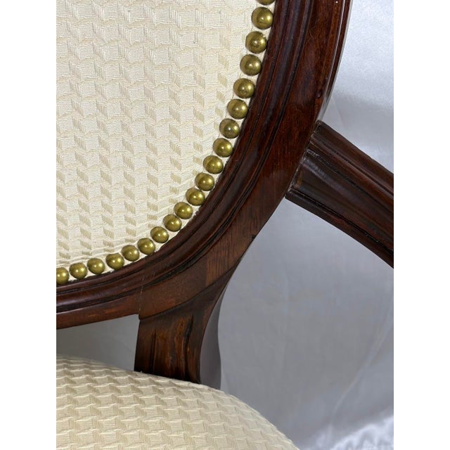 Late 20th Century The Executive’s Alcove: Neoclassical Writing Console & Medallion Armchair Suite — 3 Pieces For Sale - Image 13 of 14
