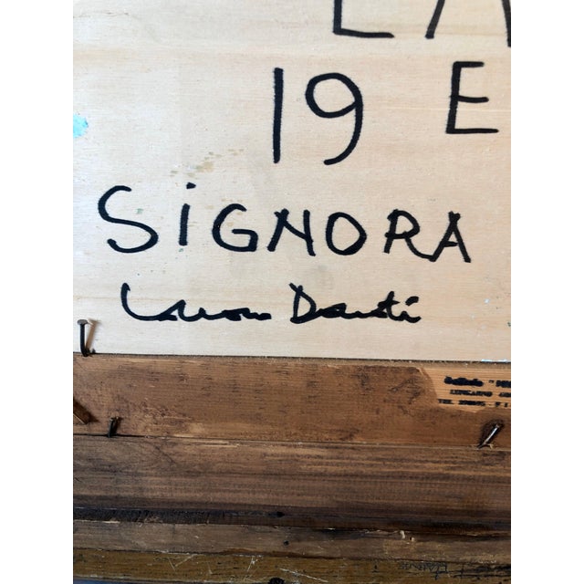 Lazzaro Donati, Italian Modernist Surrealist Lady With a Hat Oil Painting, Signora dal Cappello, 1969 For Sale - Image 12 of 12