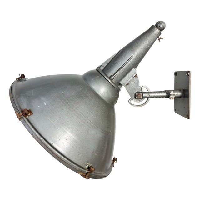 Large Vintage Industrial Aluminium Factory Wall Spotlight from Elektrosvit, 1970s For Sale