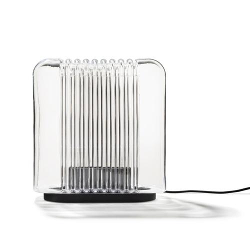 Table lamp designed by angelo mangiarotti in 1978. The lari lamp, mouth blown in one single piece, that are held together...