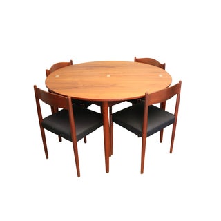 Mid-Century Teak Folding Dining Set For Sale