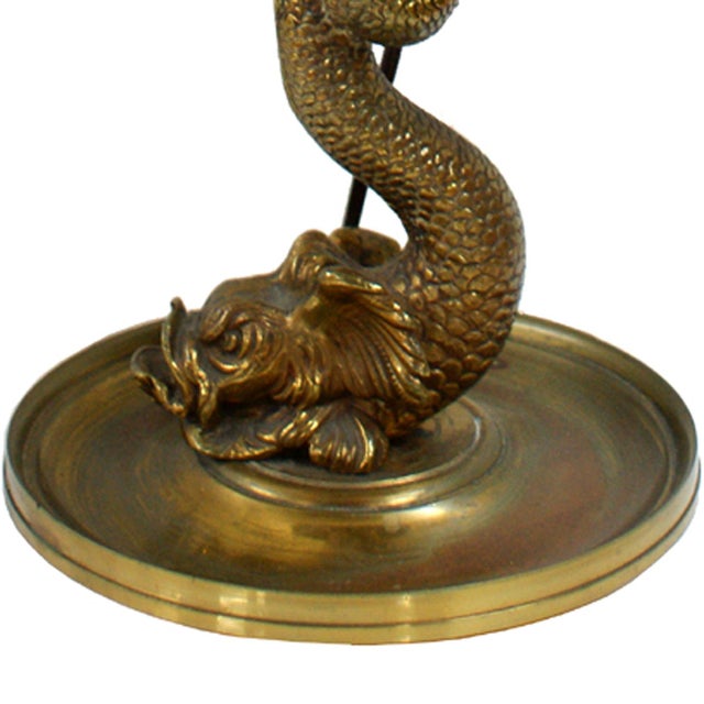 Vintage Brass Koi Fish Table or Desk Lamp | Chairish