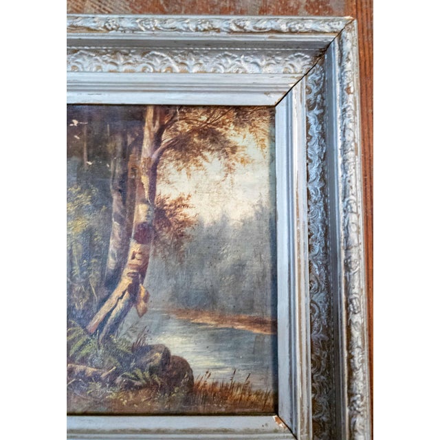 19th Century American Hudson River School Painting of Birch Tree Attributed to Julie Hart Beers For Sale - Image 4 of 15