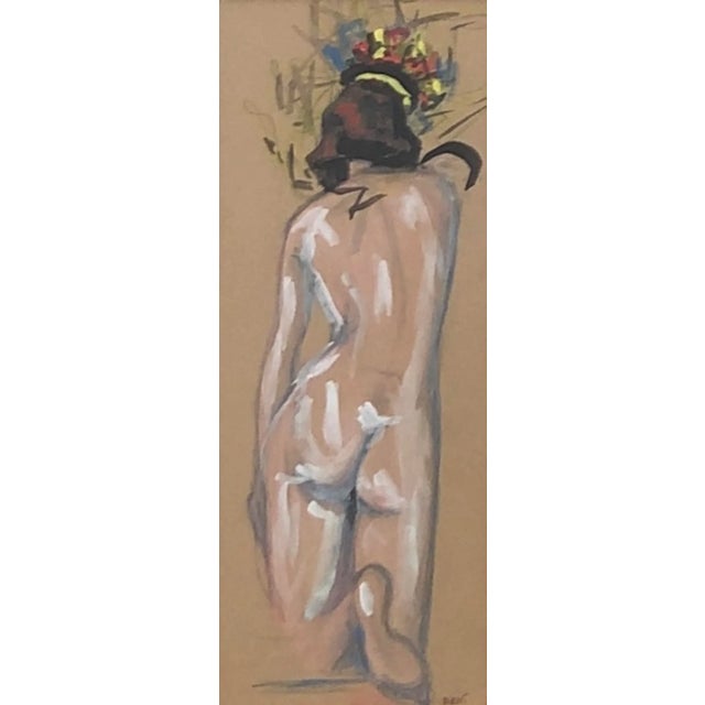 Ben, Nue de dos, Crayon, Gouache and Watercolor on Paper, Framed For Sale - Image 9 of 9