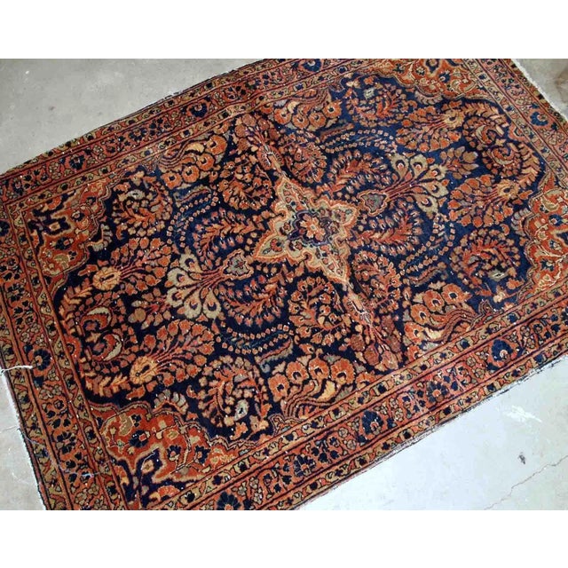 1920s 1920s Antique Handmade Persian Sarouk Rug For Sale - Image 5 of 8