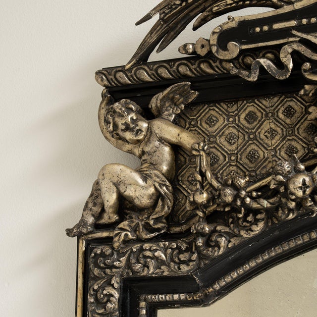 19th Century France Napoleon III Black Wood Full-length & Floor Mirrors For Sale - Image 9 of 10