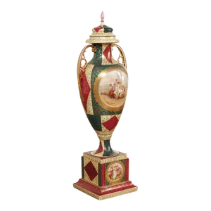 Antique Royal Vienna Hand-Painted Porcelain Urn