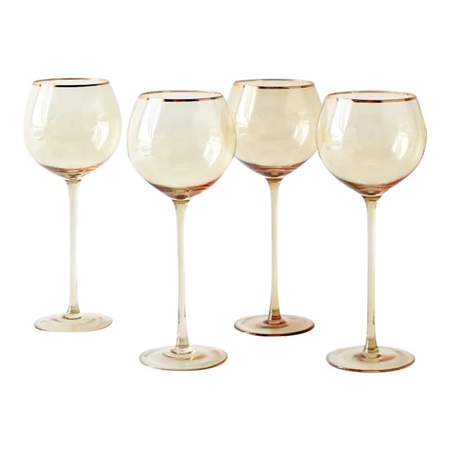 Siren Beverageware Oro + Gold White Wine - Set of 4 For Sale