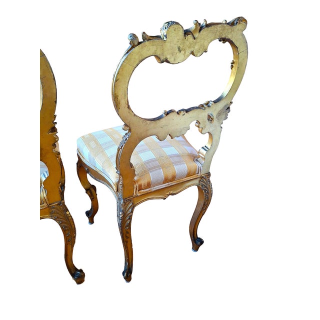 A Pair of Rococo-Style, Gilded and Putti-Adorned Side Chairs For Sale - Image 12 of 12