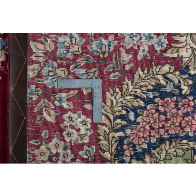 Kerman Oriental Rug in Burgundy Red For Sale - Image 12 of 13