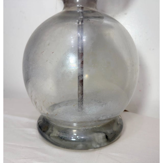 19th Century Large Glass Soda Seltzer Syphon French Veritable Seltzogene Fevre Table Lamp For Sale - Image 9 of 11