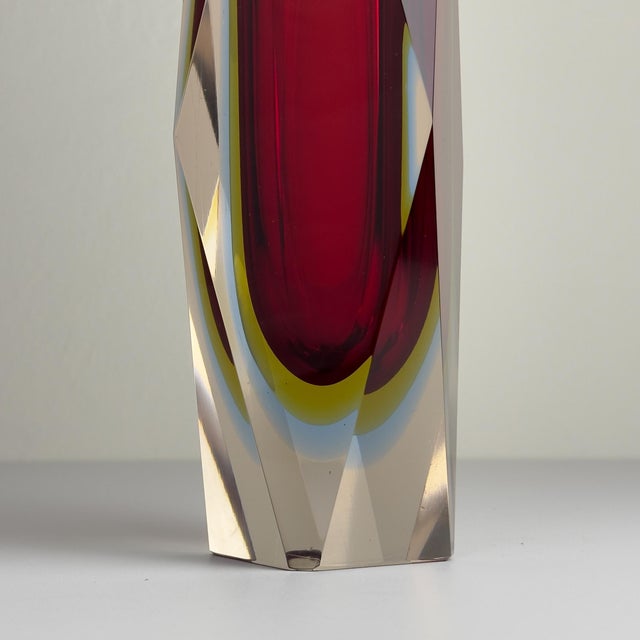 Red Sommerso Murano Glass Vase, 1970s For Sale - Image 17 of 18