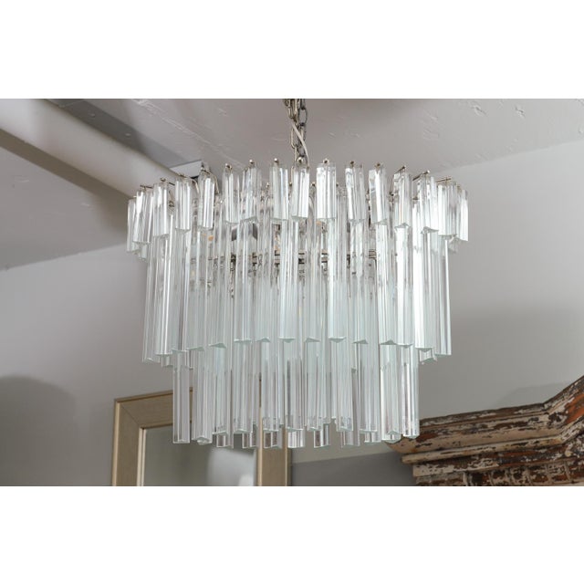 1960s Venini Style Murano Glass "Wedding Cake" Chandelier, Italy For Sale - Image 12 of 12