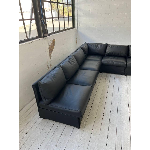 Cassina Modular Leather Sofa Landeau by Mario Bellini for Cassina, 1990s For Sale - Image 4 of 14