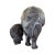 Large Mid-20th Century Japanese Ceramic Elephant Pair – Mother and Calf in Gray Glaze For Sale - Image 11 of 15