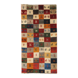 Vintage Hand-Knotted Persian Gabbeh Rug 3'4" X 6'3"