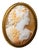 Victorian Hand-Carved Cameo Brooch, Bacchante Portrait, Gold-Plated Frame, Late 19th Century Antique Jewelry For Sale