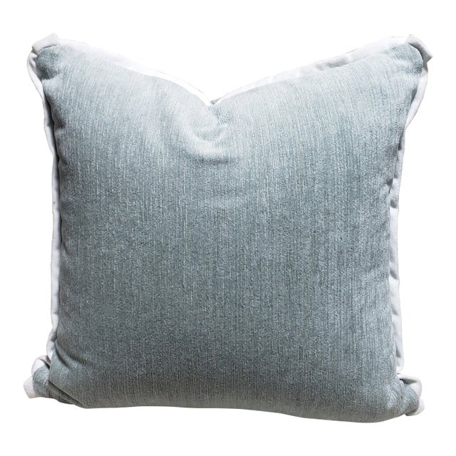 Lee Jofa Penrose Texture Aqua Fabric Pillow Cover For Sale