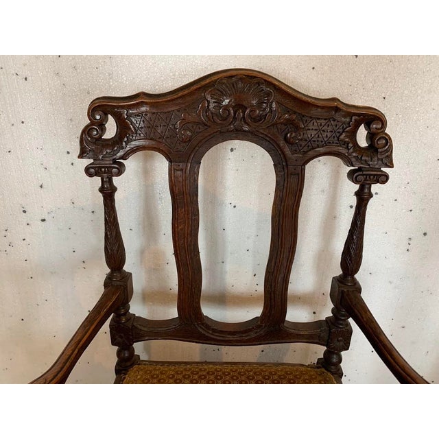 Flemish Armchairs in Oak, 19th Century, Set of 2 For Sale - Image 10 of 12