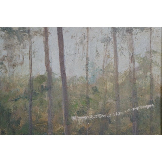 Early 20th Century Antique James Craig Nicoll Autumn Forest Original Oil Painting on Paper 20", Framed For Sale - Image 5 of 12