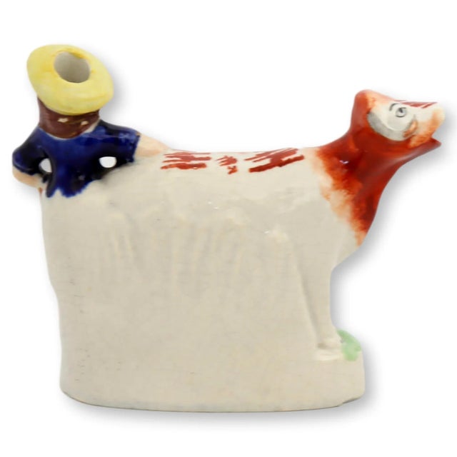 Antique Staffordshire Cow Cream Pitcher For Sale - Image 4 of 6