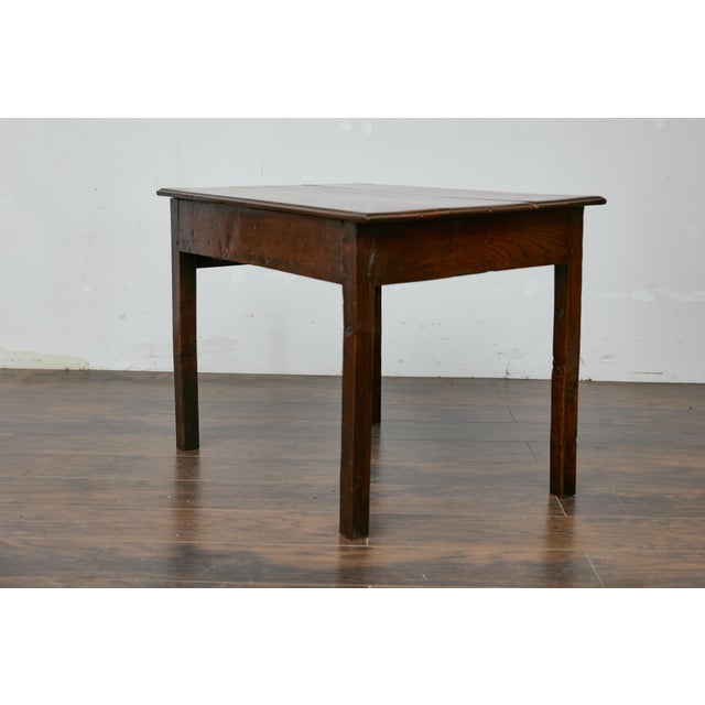 19th Century English Rustic Oak Side Table with Planked Top and Single Drawer For Sale - Image 12 of 12